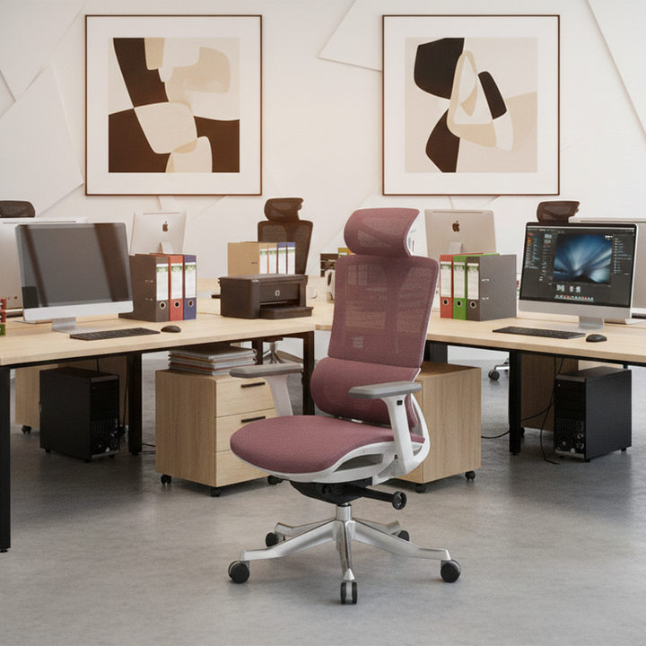 Modern Minimalist Breathable Mesh Ergonomic Desk Chair - Adjustable Lumbar Support Headrest Office Chair For Home Office