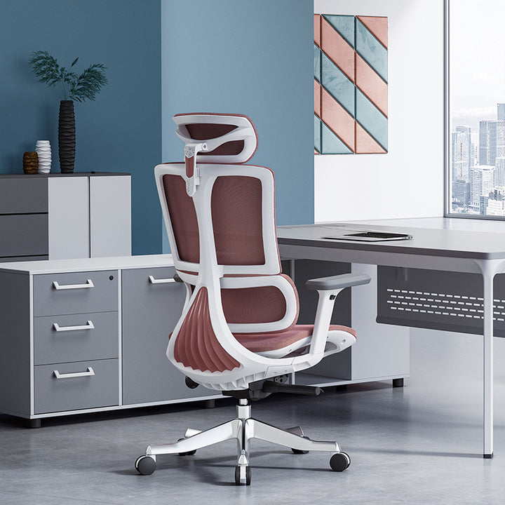 Modern Minimalist Breathable Mesh Ergonomic Desk Chair - Adjustable Lumbar Support Headrest Office Chair For Home Office