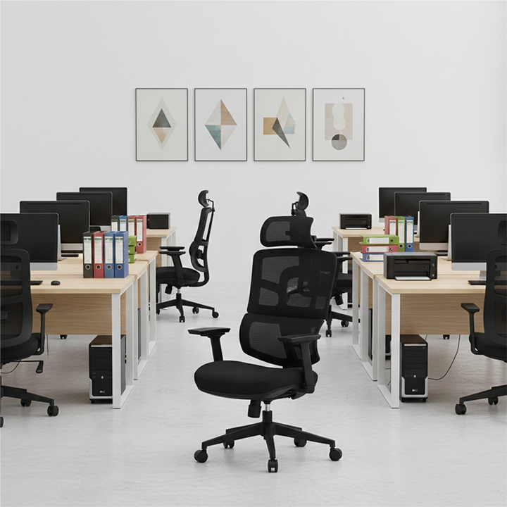 Modern Minimalist Durable High Back Desk Chair - Adjustable Headrest &amp; Lumbar Support Office Chair For Home Office