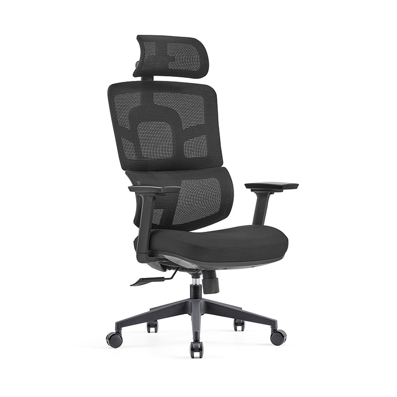 Modern Minimalist Durable High Back Desk Chair - Adjustable Headrest &amp; Lumbar Support Office Chair For Home Office
