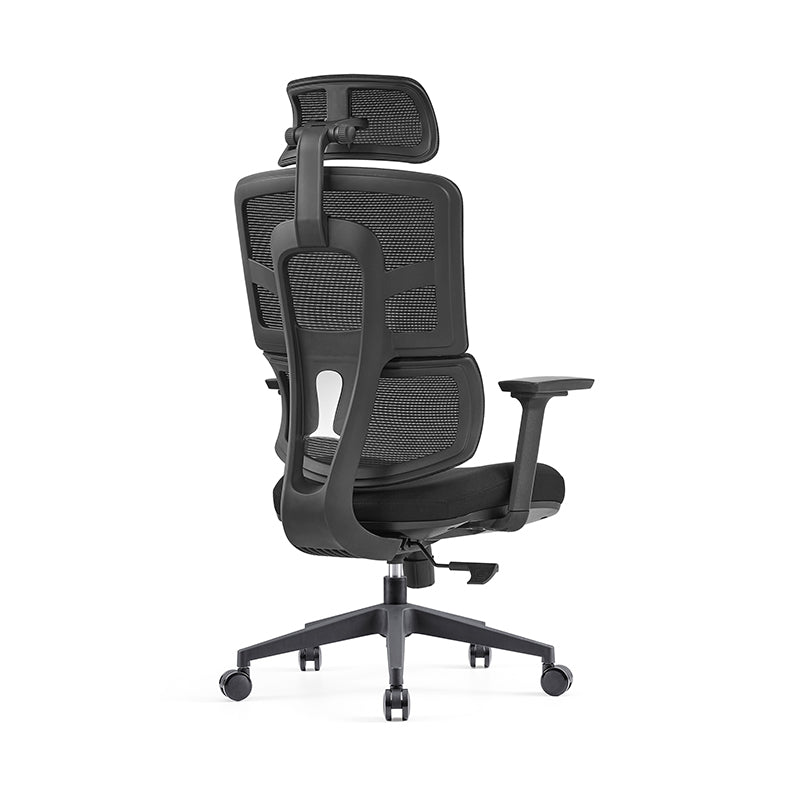 Modern Minimalist Durable High Back Desk Chair - Adjustable Headrest &amp; Lumbar Support Office Chair For Home Office