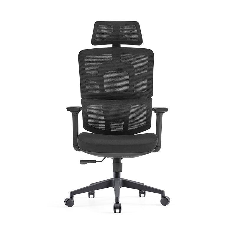 Modern Minimalist Durable High Back Desk Chair - Adjustable Headrest &amp; Lumbar Support Office Chair For Home Office
