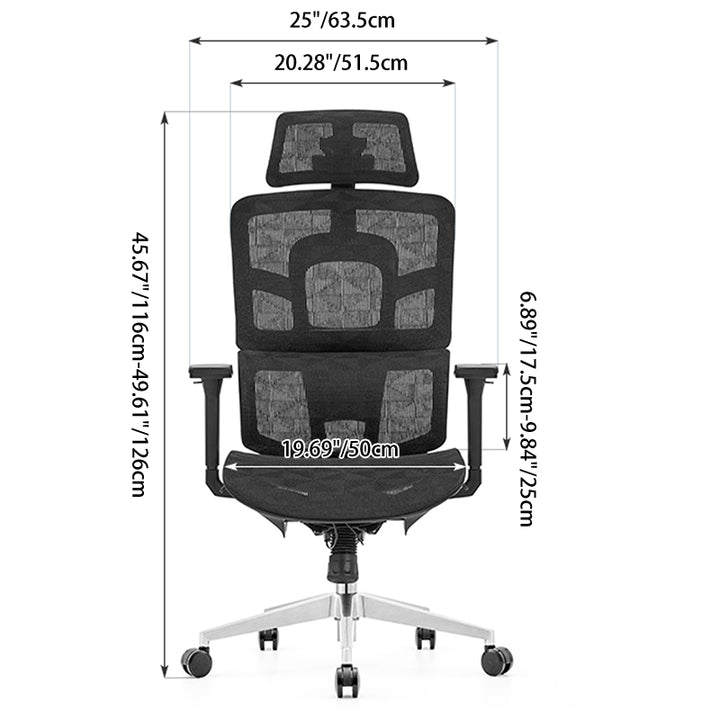 Modern Minimalist High Back Premium Ergonomic Office Chair - 3D Headrest Adjustable Lumbar Support Desk Chair For Home Office