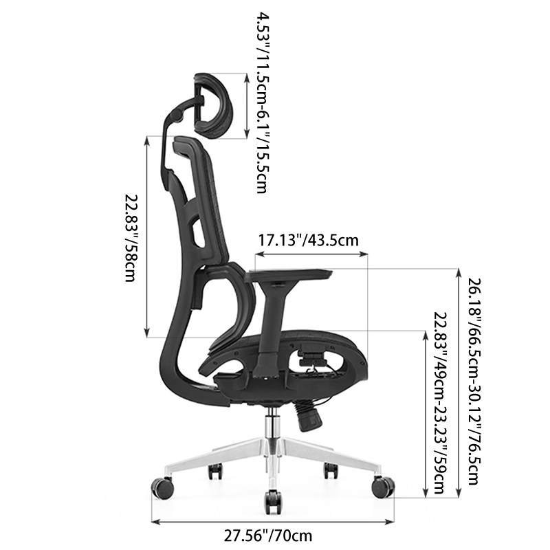 Modern Minimalist High Back Premium Ergonomic Office Chair - 3D Headrest Adjustable Lumbar Support Desk Chair For Home Office