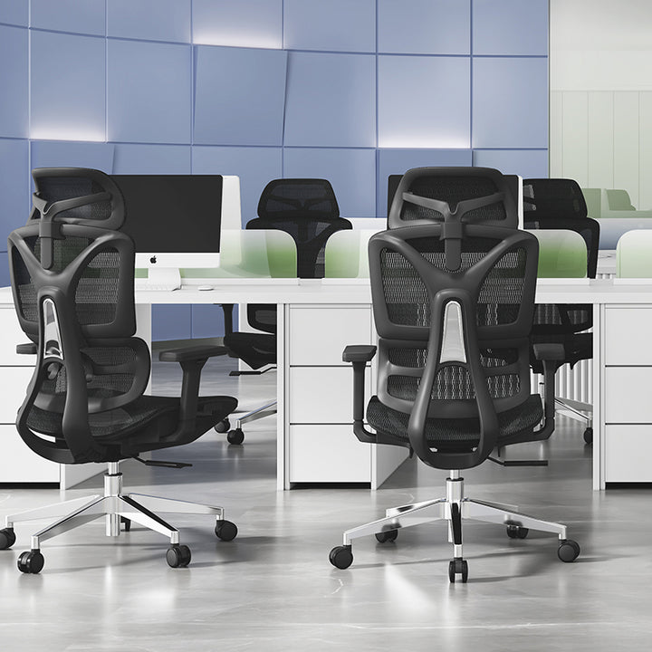 Modern Minimalist High Back Executive Breathable Mesh Ergonomic Office Chair - Adjustable Headrest Lumbar Support Desk Chair For Home Office