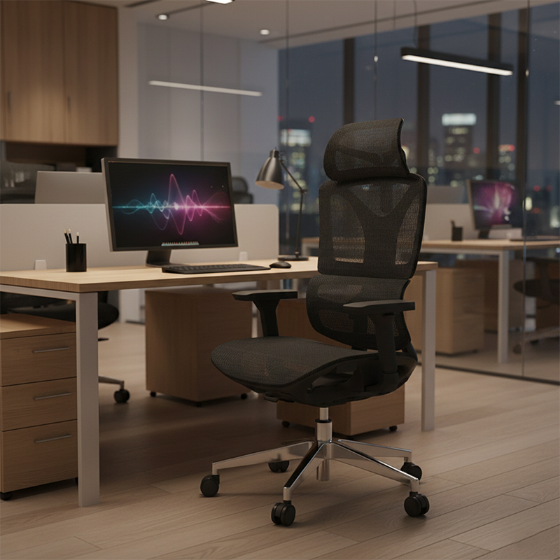 Modern Minimalist High Back Executive Breathable Mesh Ergonomic Office Chair - Adjustable Headrest Lumbar Support Desk Chair For Home Office