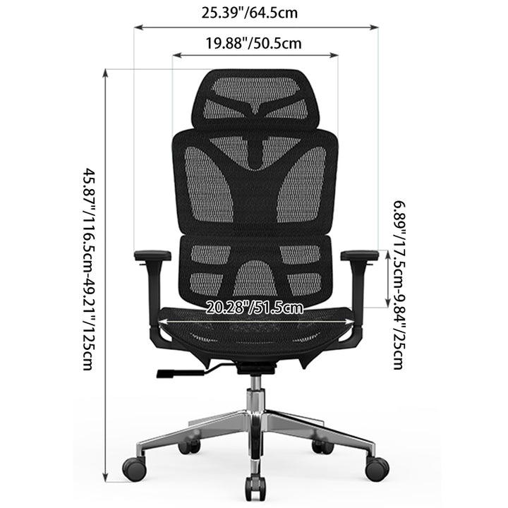Modern Minimalist High Back Executive Breathable Mesh Ergonomic Office Chair - Adjustable Headrest Lumbar Support Desk Chair For Home Office