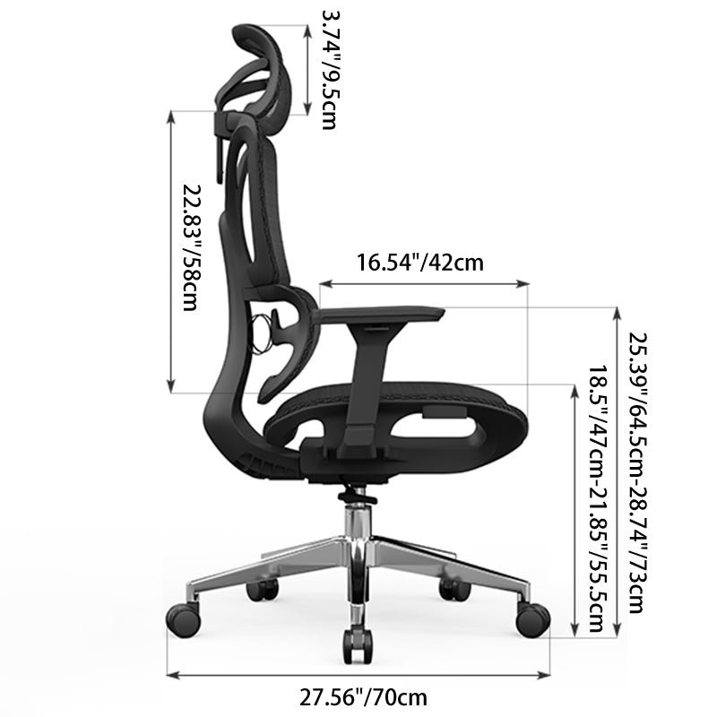Modern Minimalist High Back Executive Breathable Mesh Ergonomic Office Chair - Adjustable Headrest Lumbar Support Desk Chair For Home Office