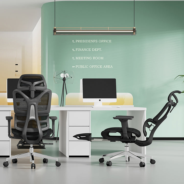 Modern Minimalist High Back Executive Breathable Mesh Ergonomic Office Chair - Adjustable Headrest Lumbar Support Desk Chair For Home Office