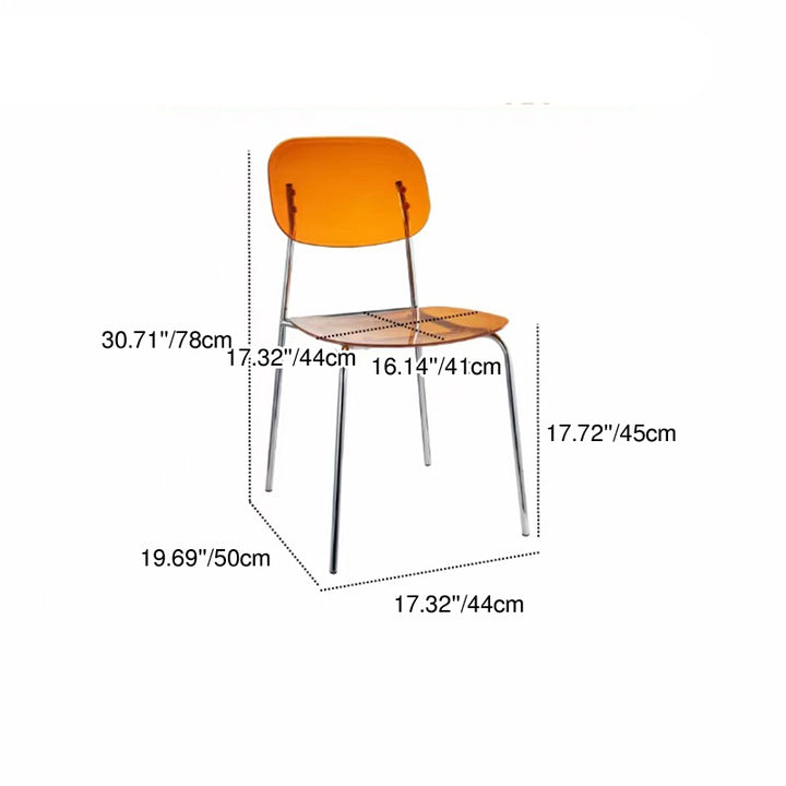 Contemporary Scandinavian PC Metal Curved Rounded Square Bar Stool With Backrest For Living Room