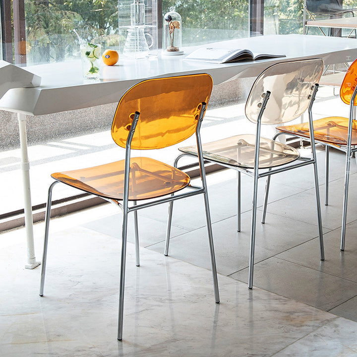 Contemporary Scandinavian PC Metal Curved Rounded Square Bar Stool With Backrest For Living Room