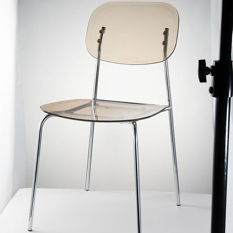 Contemporary Scandinavian PC Metal Curved Rounded Square Bar Stool With Backrest For Living Room