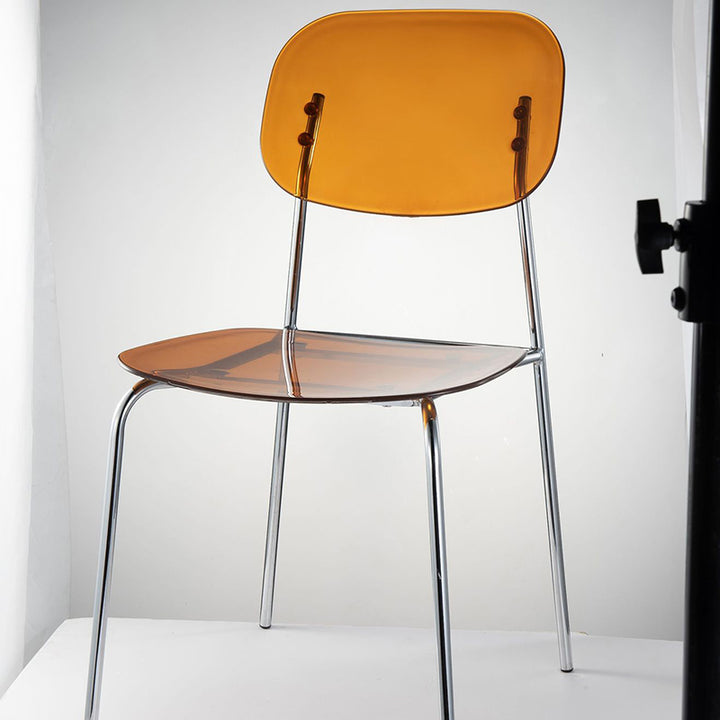 Contemporary Scandinavian PC Metal Curved Rounded Square Bar Stool With Backrest For Living Room