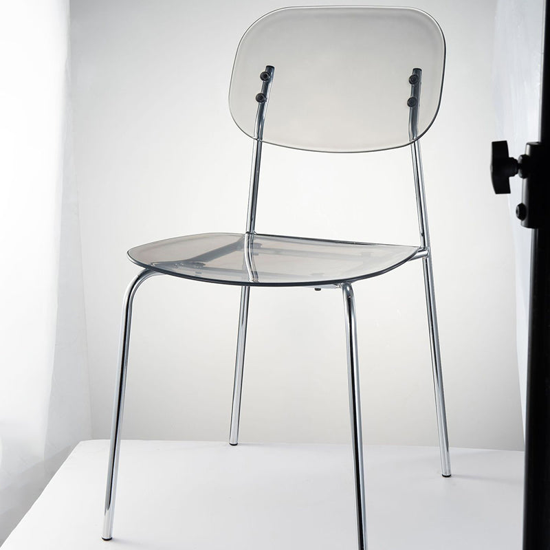Contemporary Scandinavian PC Metal Curved Rounded Square Bar Stool With Backrest For Living Room