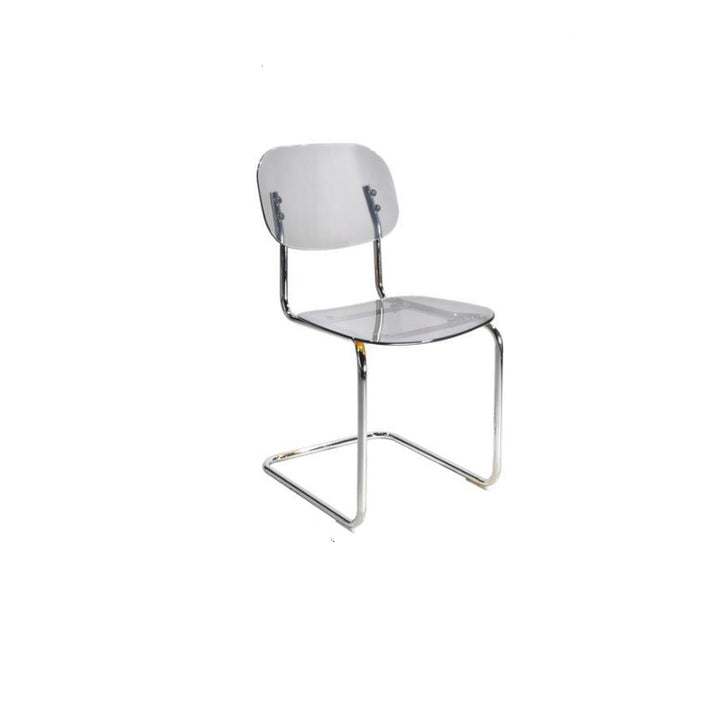 Contemporary Scandinavian PC Metal Square Curved Dining Chair With Backrest For Dining Room