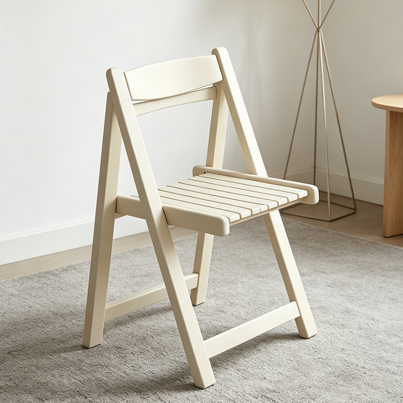 Moderner minimalistischer klappbarer quadratischer Esszimmerstuhl aus mehrschichtiger Verbundplatte mit Rückenlehne für das Esszimmer 