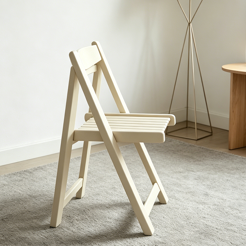 Moderner minimalistischer klappbarer quadratischer Esszimmerstuhl aus mehrschichtiger Verbundplatte mit Rückenlehne für das Esszimmer 