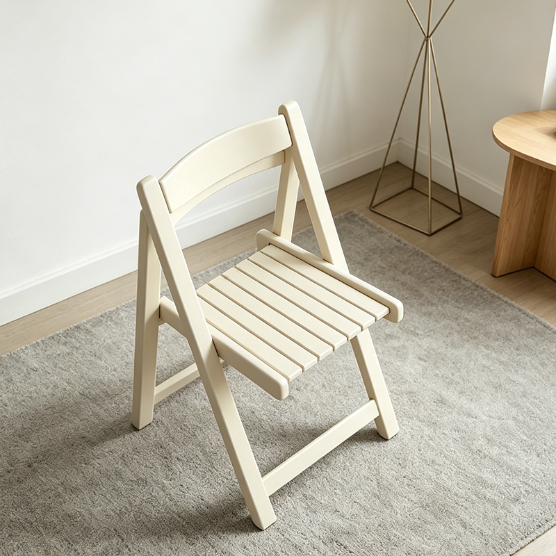 Moderner minimalistischer klappbarer quadratischer Esszimmerstuhl aus mehrschichtiger Verbundplatte mit Rückenlehne für das Esszimmer 