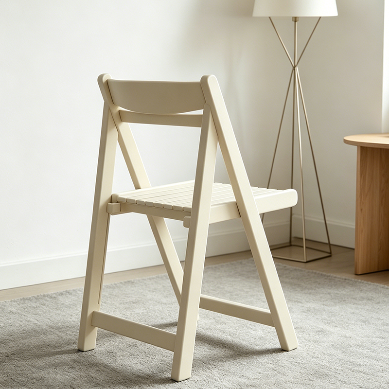 Moderner minimalistischer klappbarer quadratischer Esszimmerstuhl aus mehrschichtiger Verbundplatte mit Rückenlehne für das Esszimmer 