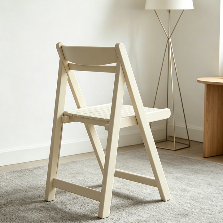 Moderner minimalistischer klappbarer quadratischer Esszimmerstuhl aus mehrschichtiger Verbundplatte mit Rückenlehne für das Esszimmer 