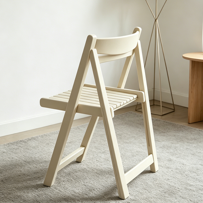 Moderner minimalistischer klappbarer quadratischer Esszimmerstuhl aus mehrschichtiger Verbundplatte mit Rückenlehne für das Esszimmer 