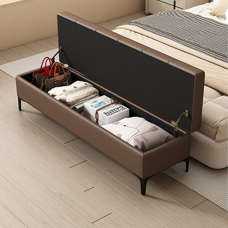 Moderne luxuriöse rechteckige Schuhbank aus Kunstleder und Kiefernholz mit Knopfheftung und verstecktem Stauraum für Wohnzimmer &amp; Schlafzimmer 