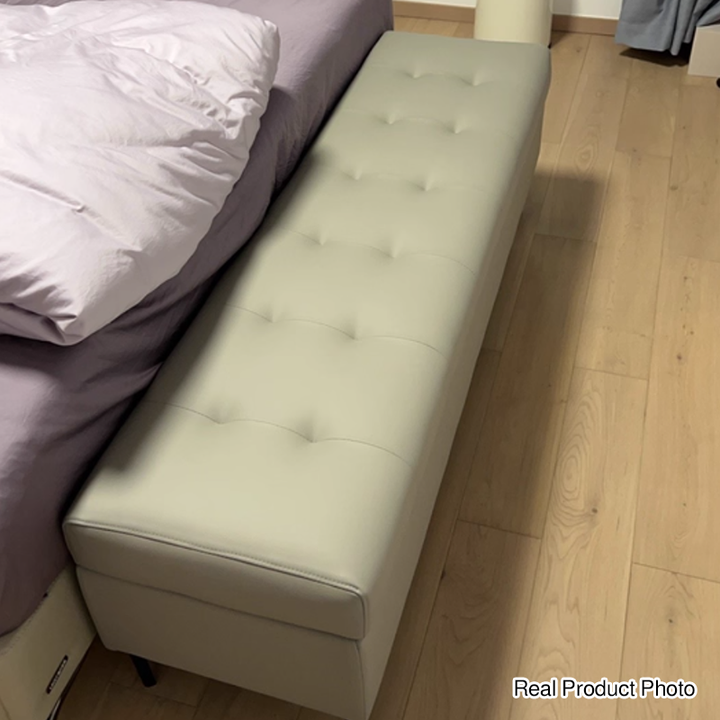 Moderne luxuriöse rechteckige Schuhbank aus Kunstleder und Kiefernholz mit Knopfheftung und verstecktem Stauraum für Wohnzimmer &amp; Schlafzimmer 