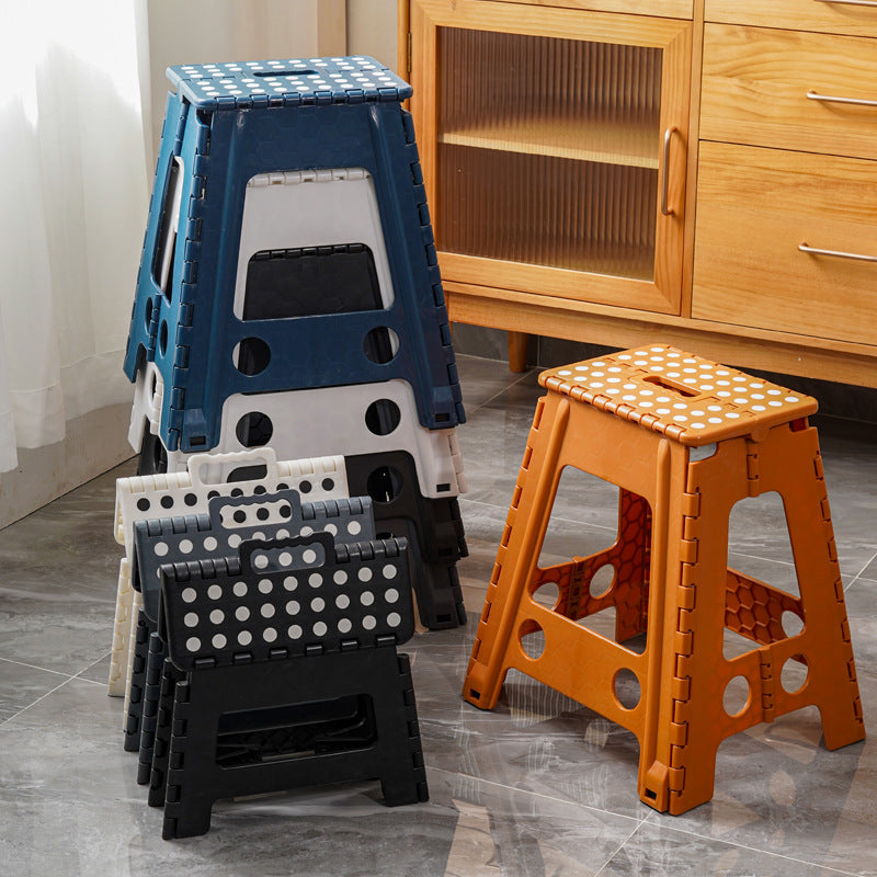 Silla plegable trapezoidal de PP moderna y minimalista, silla portátil para sala de estar 