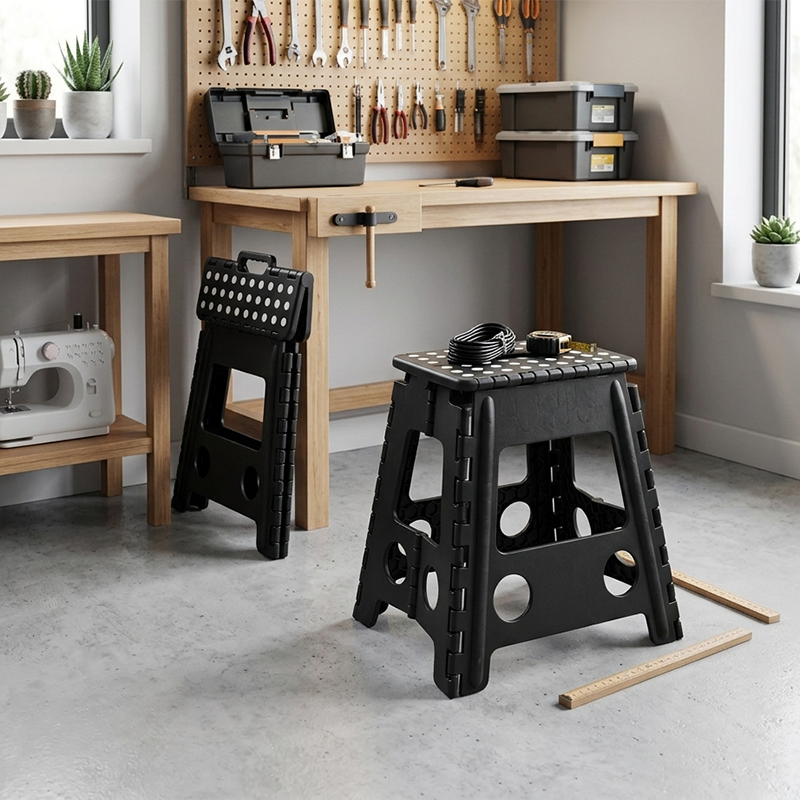Silla plegable trapezoidal de PP moderna y minimalista, silla portátil para sala de estar 