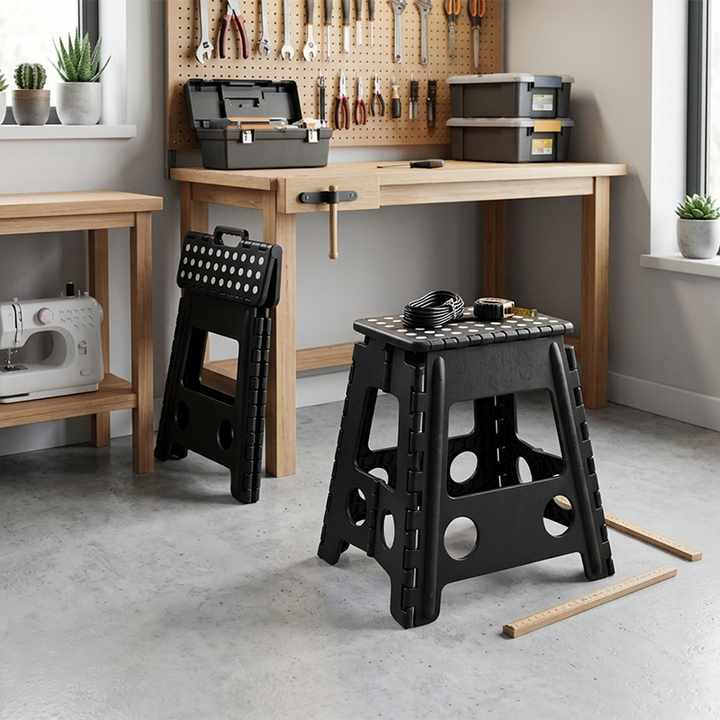 Silla plegable trapezoidal de PP moderna y minimalista, silla portátil para sala de estar 