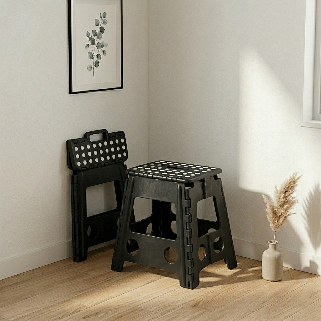 Silla plegable trapezoidal de PP moderna y minimalista, silla portátil para sala de estar 