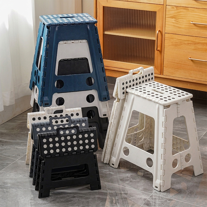 Silla plegable trapezoidal de PP moderna y minimalista, silla portátil para sala de estar 