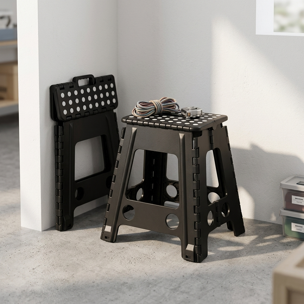 Silla plegable trapezoidal de PP moderna y minimalista, silla portátil para sala de estar 