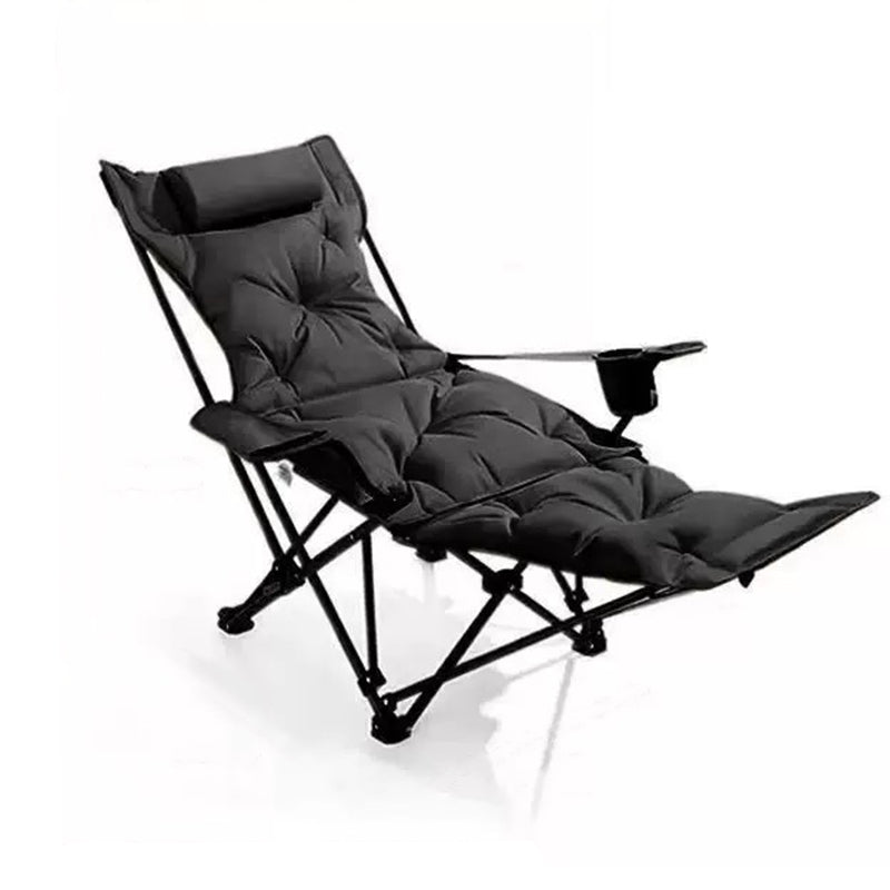 Modern Minimalist Oxford Fabric Carbon Steel Foldable Rectangular Reclining Chair Portable Folding Lounge Chair For Outdoor Patio