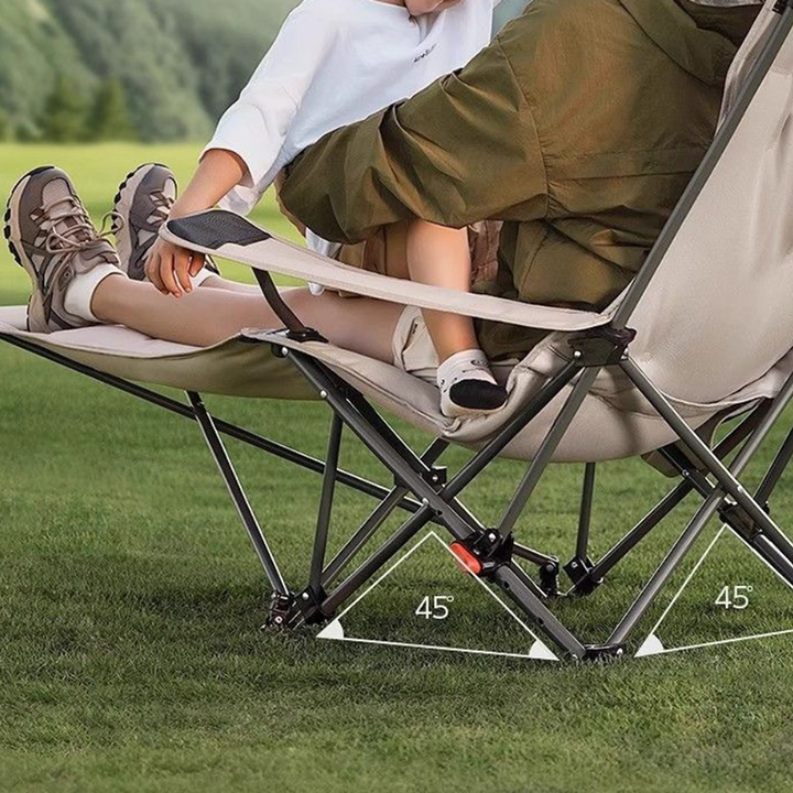 Modern Minimalist Oxford Fabric Carbon Steel Foldable Rectangular Reclining Chair Portable Folding Lounge Chair For Outdoor Patio