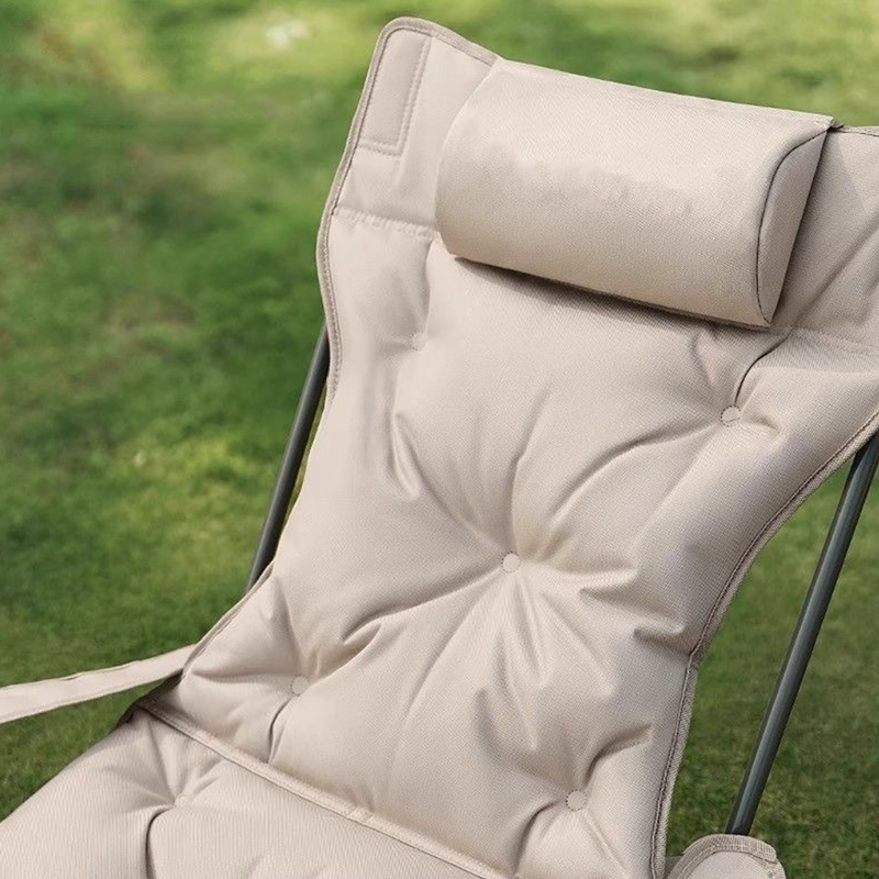 Modern Minimalist Oxford Fabric Carbon Steel Foldable Rectangular Reclining Chair Portable Folding Lounge Chair For Outdoor Patio
