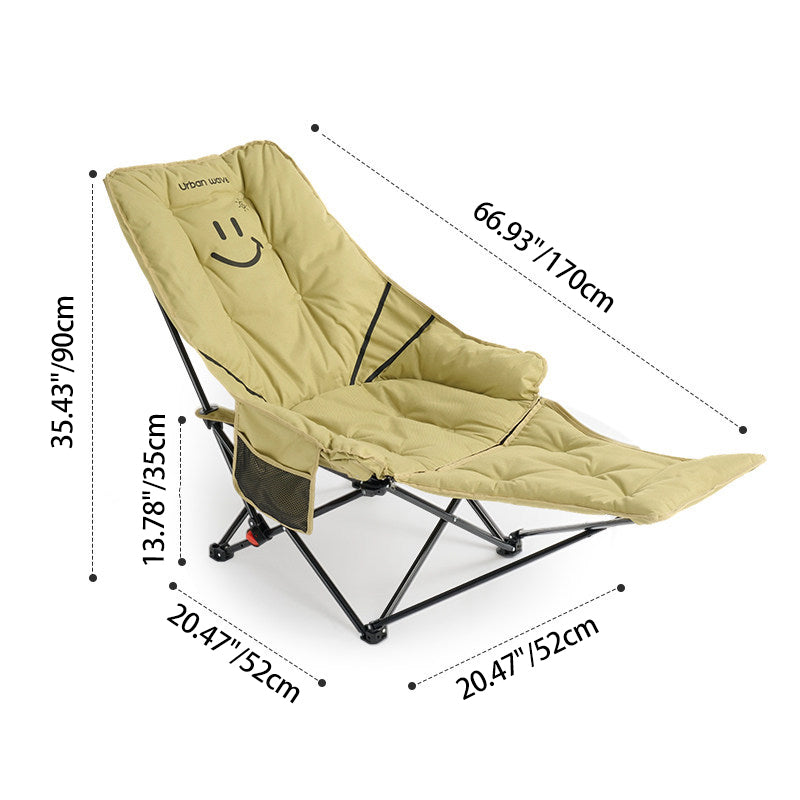 Modern Minimalist Oxford Fabric Rectangular Folding Reclining Chair Portable Lounge Chair For Outdoor Patio
