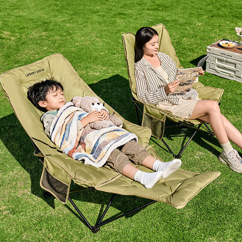 Modern Minimalist Oxford Fabric Rectangular Folding Reclining Chair Portable Lounge Chair For Outdoor Patio