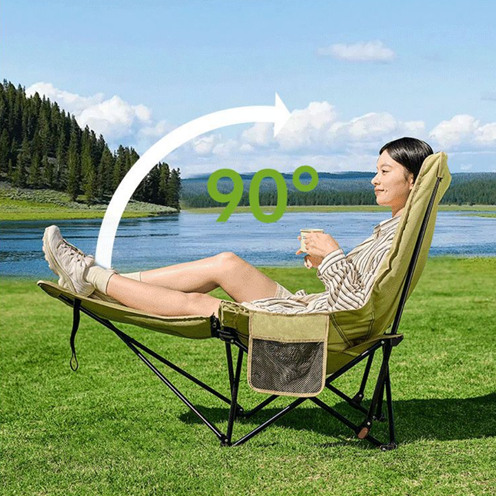 Modern Minimalist Oxford Fabric Rectangular Folding Reclining Chair Portable Lounge Chair For Outdoor Patio