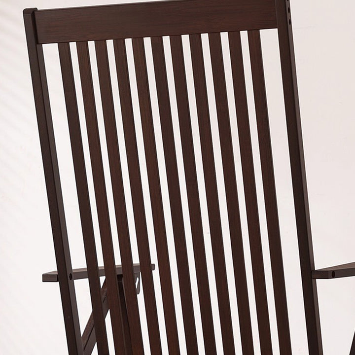 Traditional Chinese Bamboo Hollow Rectangular Folding Reclining Chair Armrest Lounge Chair For Living Room