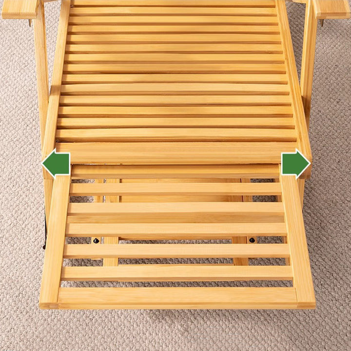 Traditional Chinese Bamboo Hollow Rectangular Folding Reclining Chair Armrest Lounge Chair For Living Room