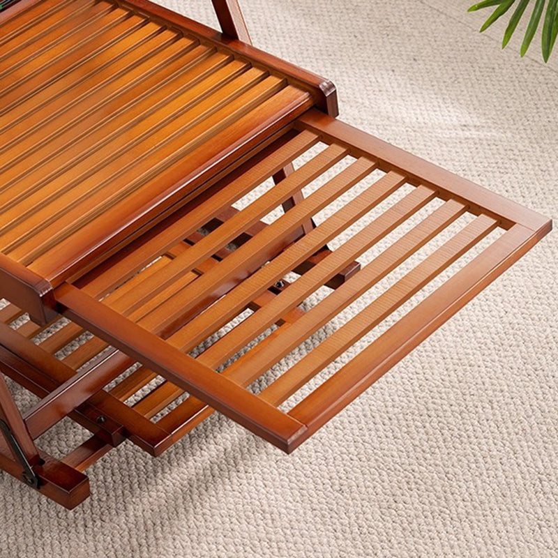 Traditional Chinese Bamboo Hollow Rectangular Folding Reclining Chair Armrest Lounge Chair For Living Room