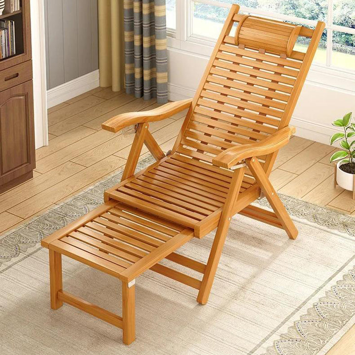 Traditioneller klappbarer Liegestuhl aus chinesischem Bambus mit rechteckigem Hohldesign, Rückenlehne und Armlehnen für Wohnzimmer und Balkon 