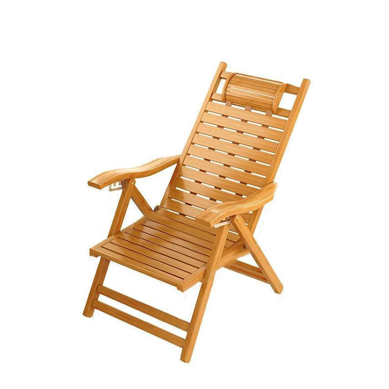 Traditioneller klappbarer Liegestuhl aus chinesischem Bambus mit rechteckigem Hohldesign, Rückenlehne und Armlehnen für Wohnzimmer und Balkon 