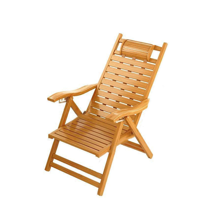 Traditioneller klappbarer Liegestuhl aus chinesischem Bambus mit rechteckigem Hohldesign, Rückenlehne und Armlehnen für Wohnzimmer und Balkon 