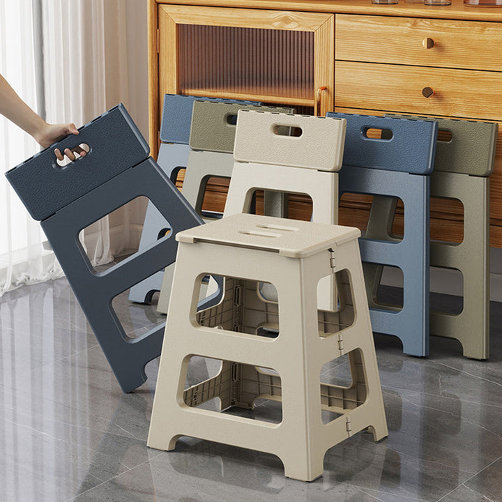 Modern Minimalist PP Trapezoid Square Foldable Stool Chair With Portable For Bathroom Kitchen Outdoor Living Room
