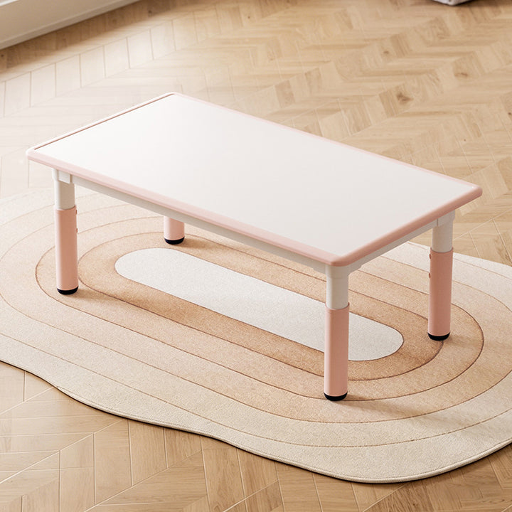 Modern Minimalist Particle Board PP Cylindrical Square Kids Study Table With Adjustable Height For Living Room