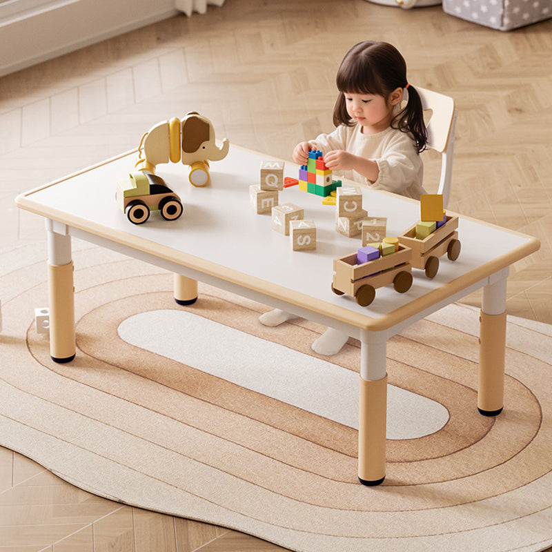 Modern Minimalist Particle Board PP Cylindrical Square Kids Study Table With Adjustable Height For Living Room