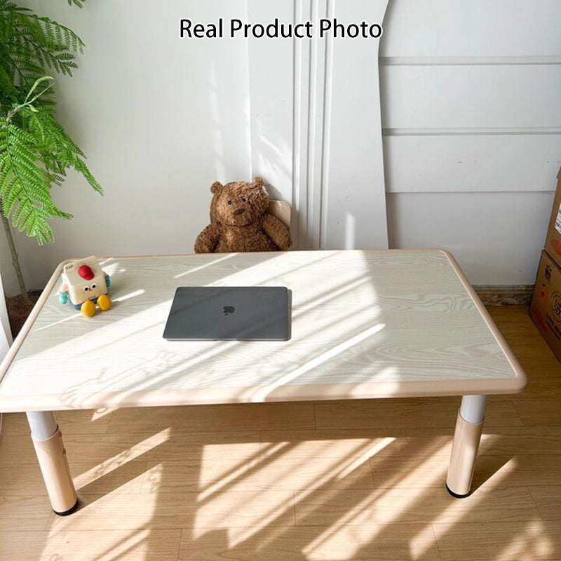 Modern Minimalist Particle Board PP Cylindrical Square Kids Study Table With Adjustable Height For Living Room