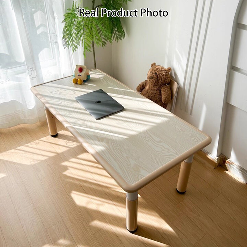 Modern Minimalist Particle Board PP Cylindrical Square Kids Study Table With Adjustable Height For Living Room